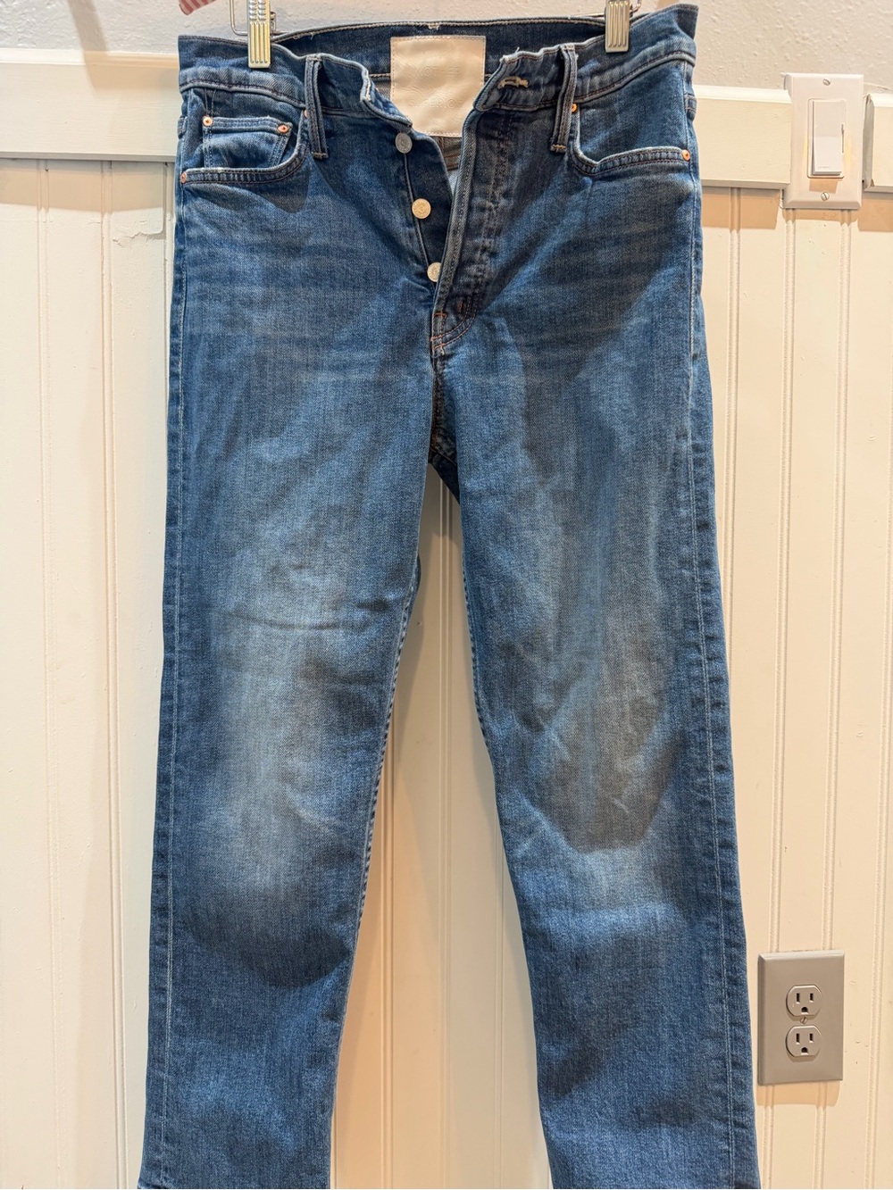 Mother The Tomcat Blue Denim Jeans - Button Fly